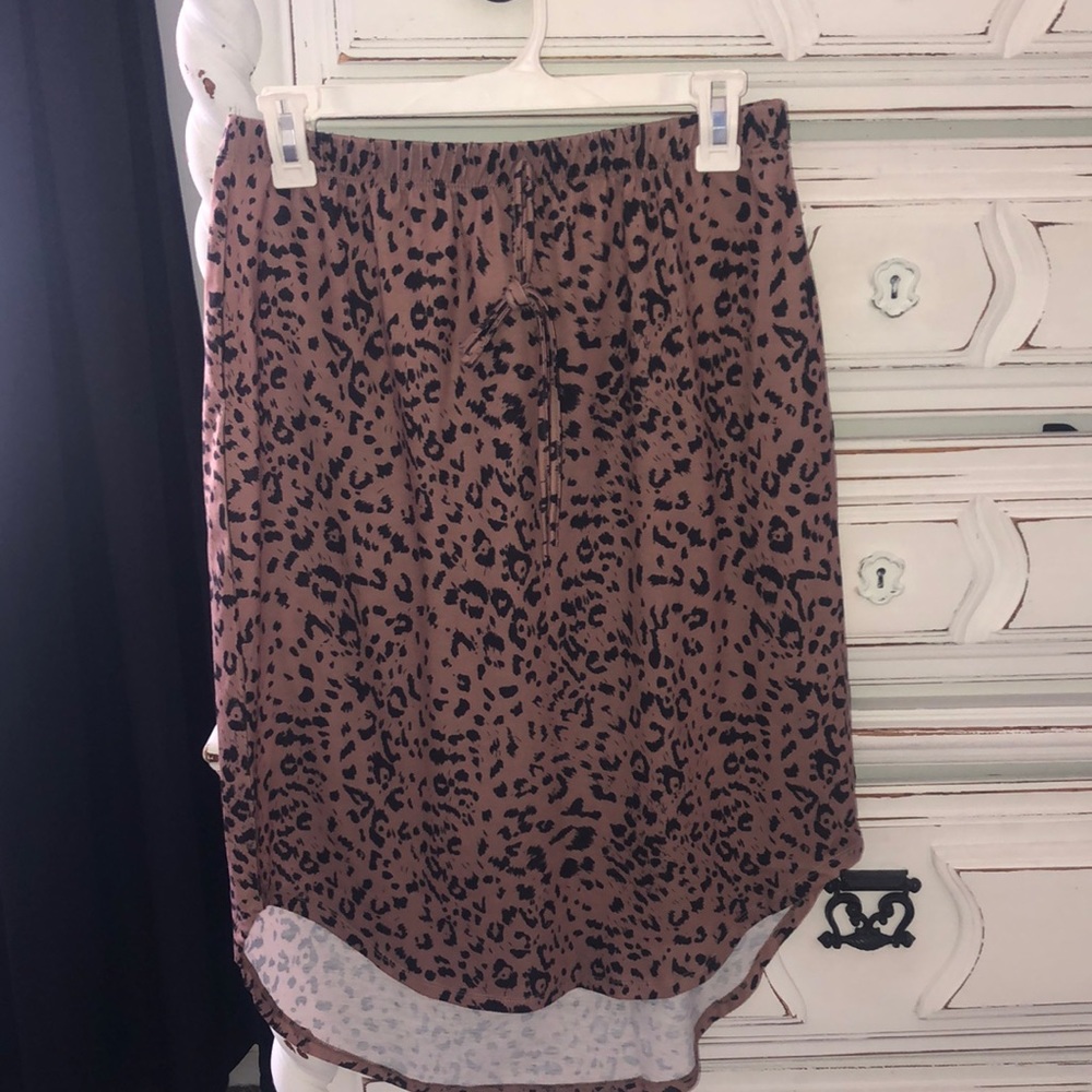 Leopard high low skirt